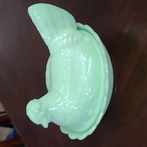 Vintage Fenton green chicken dish